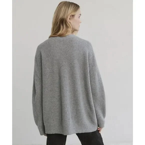 Jenni Kayne Cashmere Cocoon Cardigan Heather Grey Women’s Plus Size 1X Oversized - Picture 10 of 16